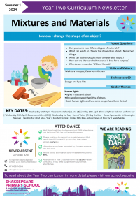 Y2 Checklist Summer 1 Mixtures and materials